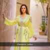 Radiant Elegance – Yellow Floral Moroccan Kaftan