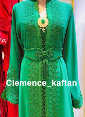 Emerald Green Moroccan Kaftan – A Jewel of Elegance